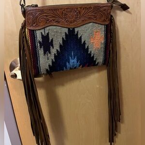 American Darling Brown and Multicolor Crossbody Bag
